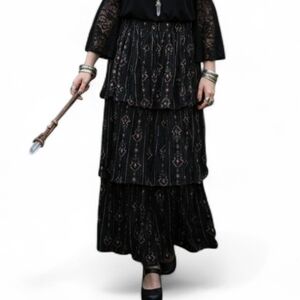 Limited Edition Handmades Tiered Ruffled Boho Gypsy Maxi Skirt